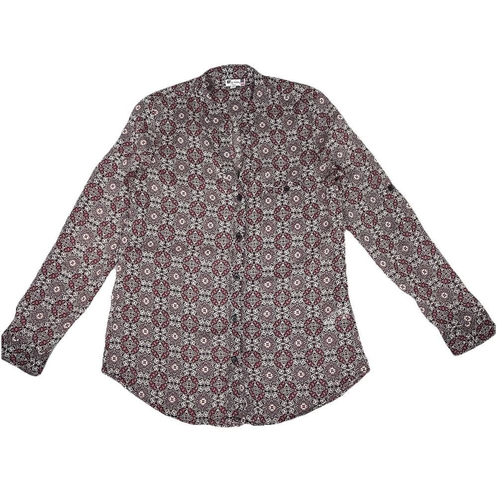 Kut From The Kloth Womens XS Sheer Button Up Blouse
